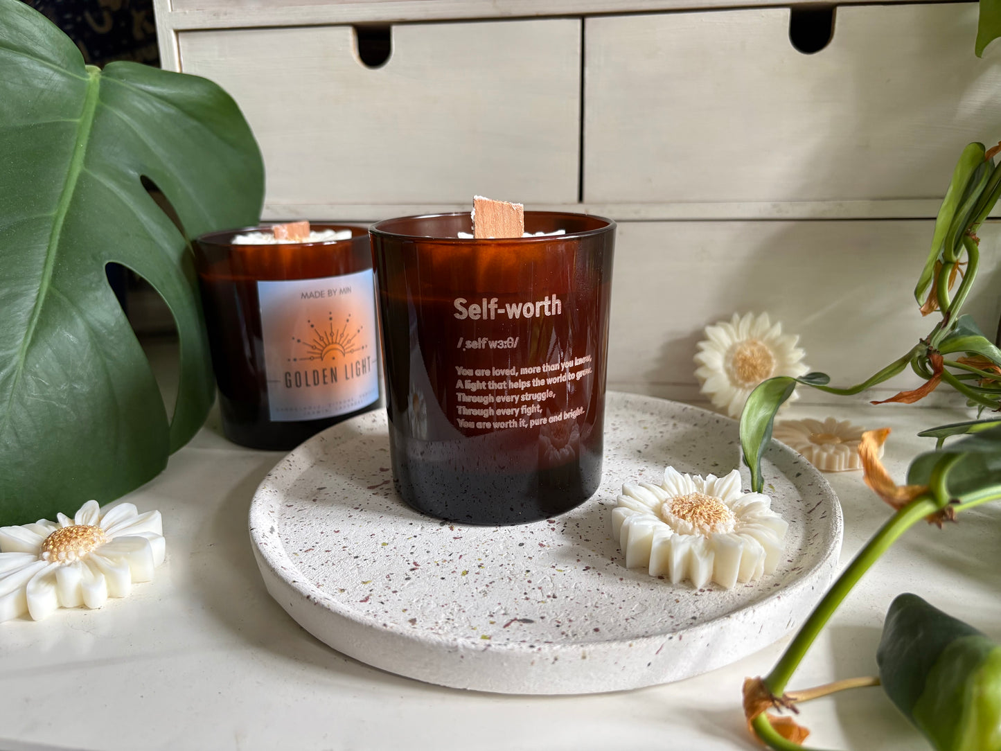 Sojawachskerze ‚Self-Worth‘ Golden Light