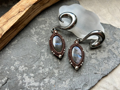 Labradorit Makramee Ohr Hänger