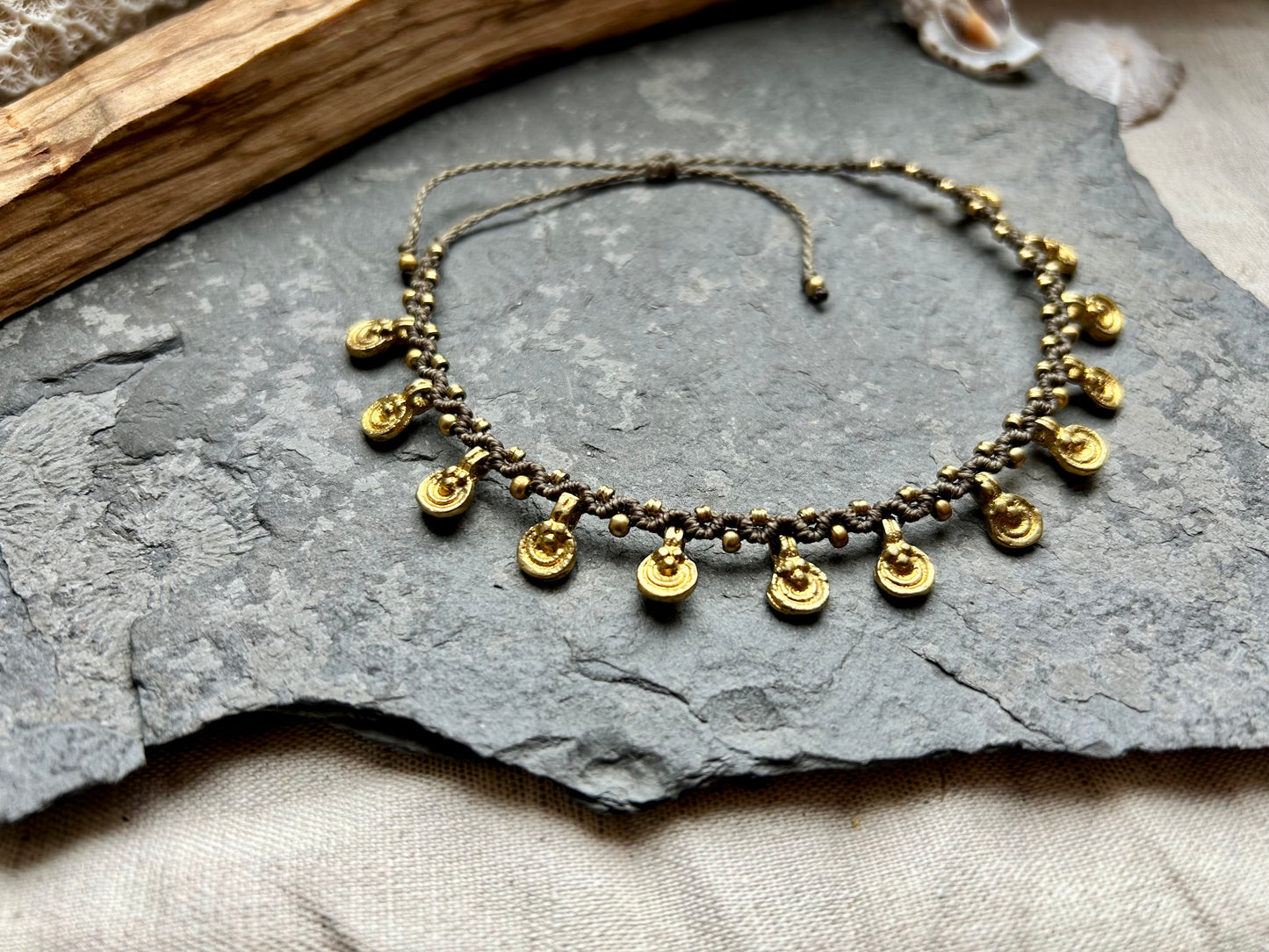 Fußkettchen ‚Solana‘ Makramee Schmuck