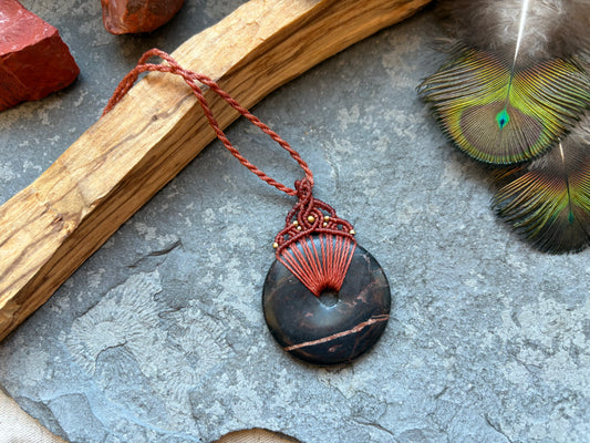 Kette „Ahi“ Turmalin Jaspis Donut (B-Ware)