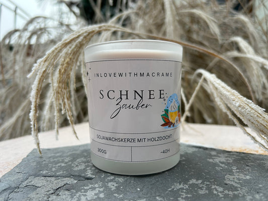 Sojawachskerze 'Schnee Zauber'