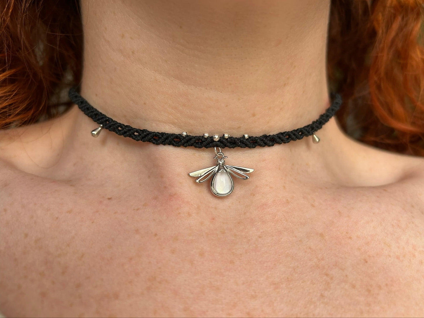 Firefly Makramee Choker Kette